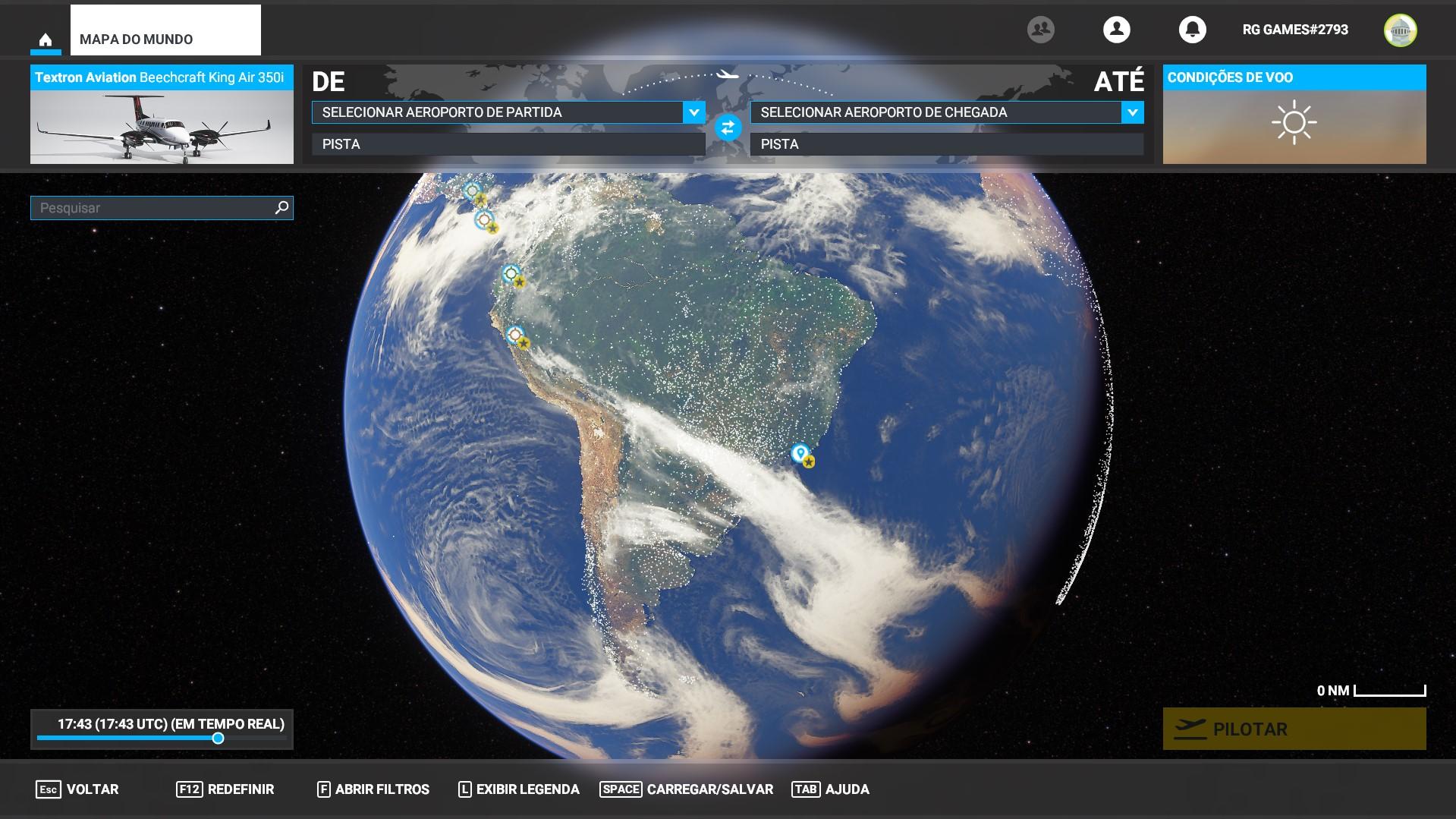 Mapa do Mundo - Flight Simulator