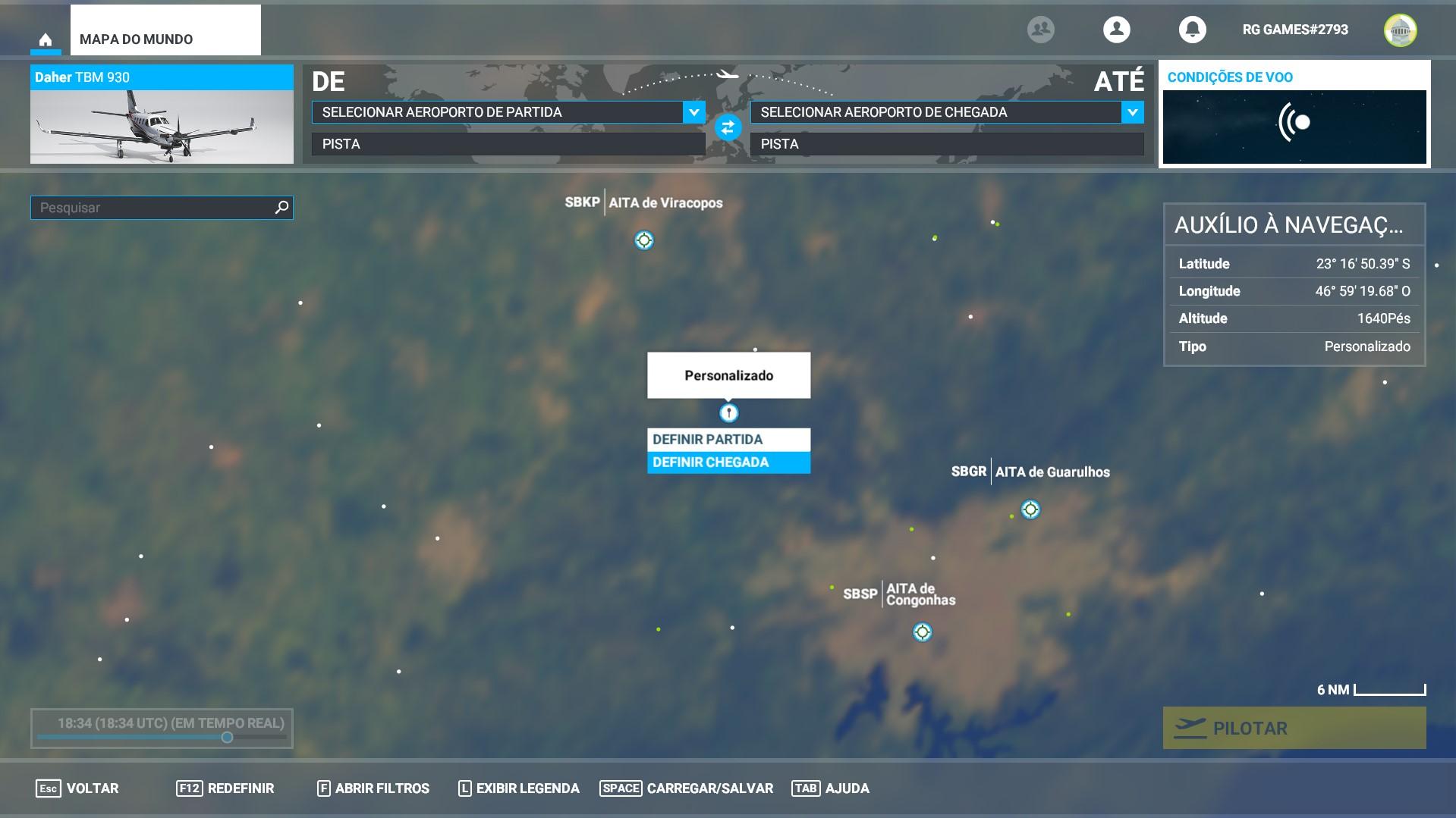Microsoft Flight Simulador Partida personalizada
