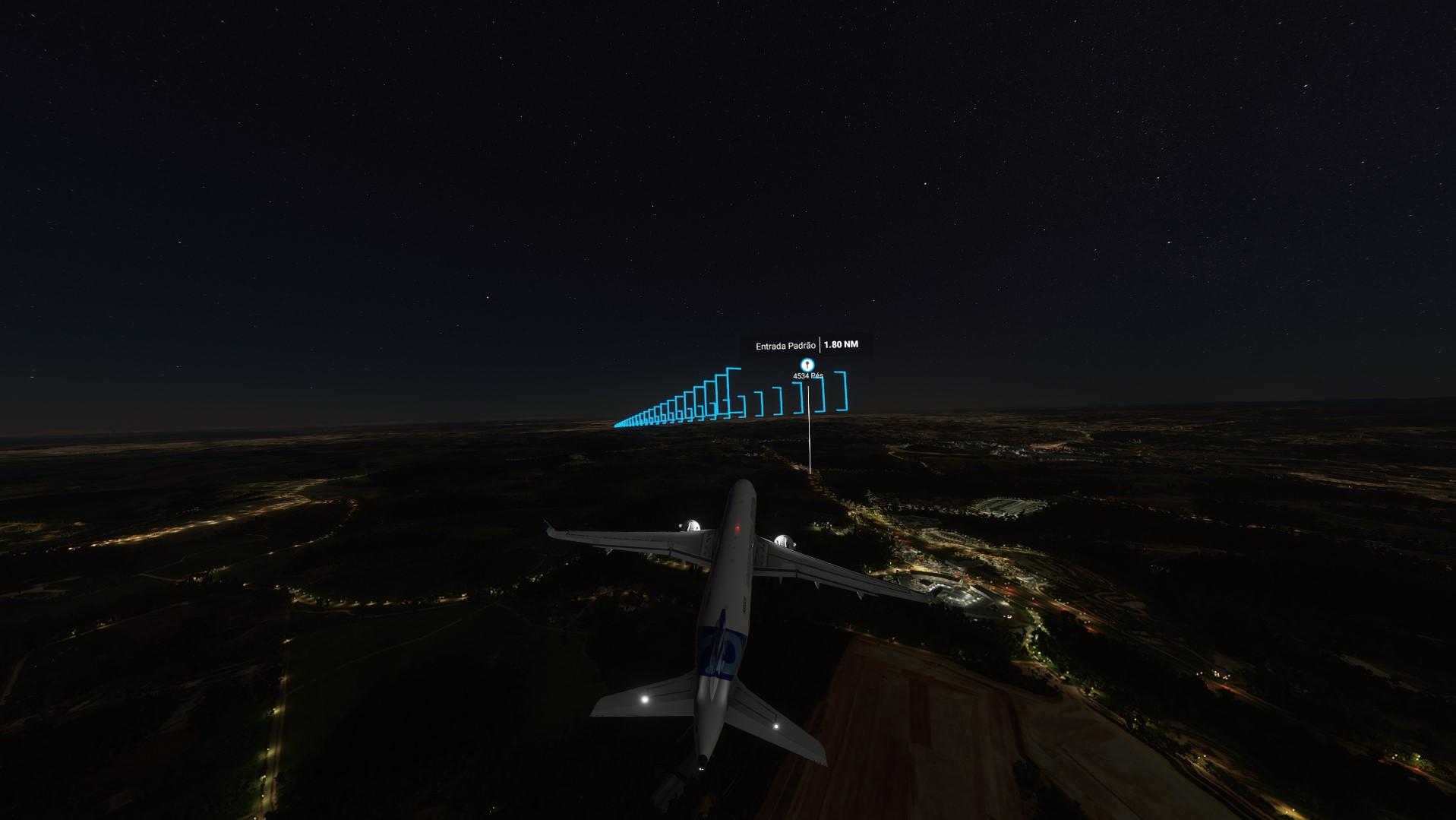 Pousando aviao comercial