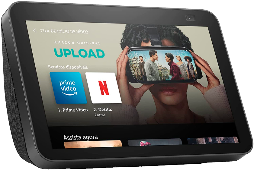 Novo Echo Show 8 2a Geracao versao 2021 Smart Display HD de 8 com Alexa e camera de 13 MP Cor Preta