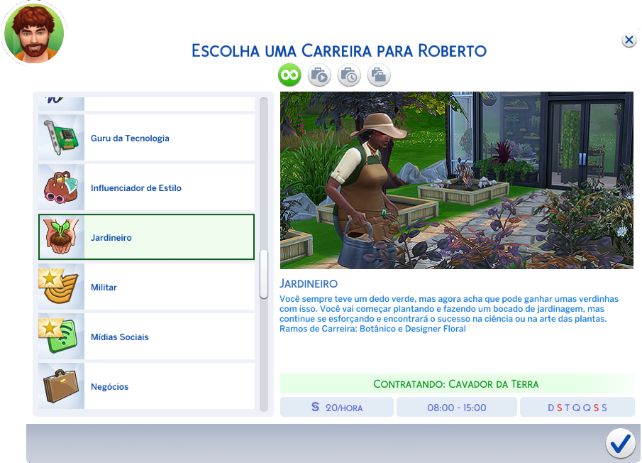 Carreira de Jardineiro The Sims 4