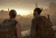 Abby avança por uma área dominada pelos Serafitas, enfrentando emboscadas e terror silencioso em The Last of Us Part II Remastered.