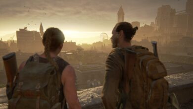 Abby avança por uma área dominada pelos Serafitas, enfrentando emboscadas e terror silencioso em The Last of Us Part II Remastered.