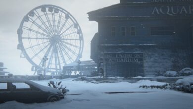 Durante uma visita ao aquário coberto de neve, Abby e Owen compartilham lembranças e emoções em The Last of Us Part II Remastered.