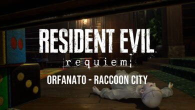 Leon encara o Tyrant após a fuga do Orfanato, enquanto os corredores destruídos de Raccoon City conduzem ao confronto contra a Planta Gigante.