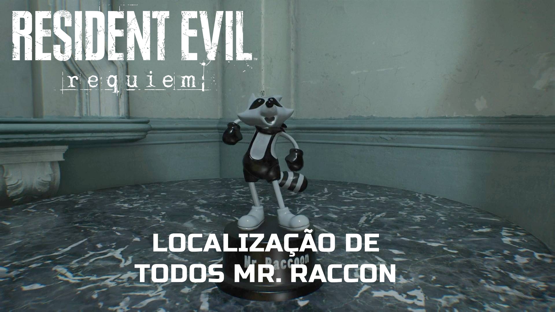 Destrua os 25 Mr. Raccoon Memoriam espalhados por Resident Evil Requiem (RE9) e desbloqueie o troféu Seu Pestinha!.